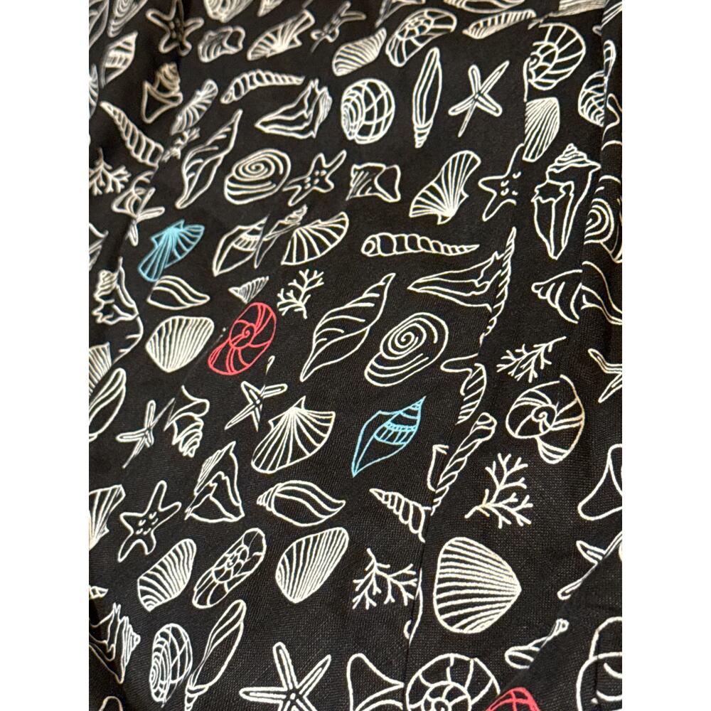 Modcloth Black Linen Blend Mixed Seashell Dress 0 NWT - Picture 4 of 5